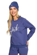 Czapka Damska Model MOE709 Indygo - Moe Czapka Damska Model MOE709 Indygo - Moe