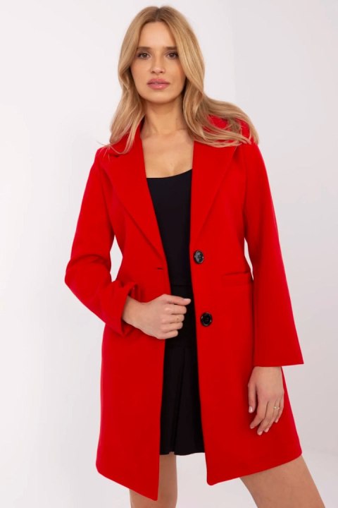 Płaszcz Damski Model TW-PL-BI-25533.18 Red - Och Bella Płaszcz Damski Model TW-PL-BI-25533.18 Red - Och Bella