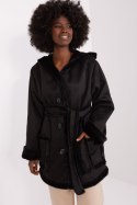 Płaszcz Damski Model LK-KR-509459.96P Black - Lakerta Płaszcz Damski Model LK-KR-509459.96P Black - Lakerta