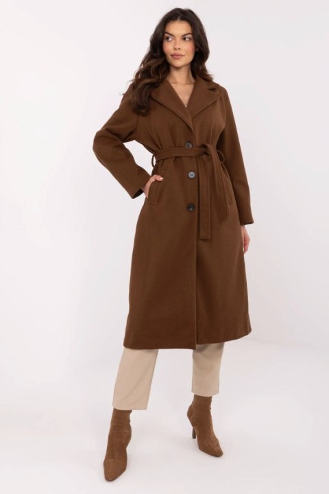 Płaszcz Damski Model MO-PL-1804.00 Brown - Italy Moda Płaszcz Damski Model MO-PL-1804.00 Brown - Italy Moda
