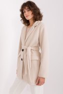 Płaszcz Damski Model TW-PL-BI-2022320.01X Light Beige - Och Bella Płaszcz Damski Model TW-PL-BI-2022320.01X Light Beige - Och Bella
