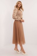 Spódnica Model DHJ-SD-19568.13X Camel - Italy Moda Spódnica Model DHJ-SD-19568.13X Camel - Italy Moda