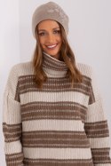 Czapka Model AT-CZ-23250.01P Dark Beige - AT Czapka Model AT-CZ-23250.01P Dark Beige - AT