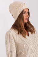 Czapka Model AT-CZ-2329.79 Beige - AT Czapka Model AT-CZ-2329.79 Beige - AT