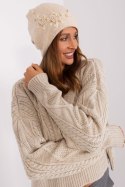 Czapka Model AT-CZ-2329.79 Beige - AT Czapka Model AT-CZ-2329.79 Beige - AT