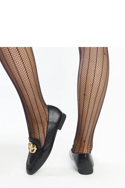 Czarne mokasyny ze złotą ozdobą Bergeron - Solea