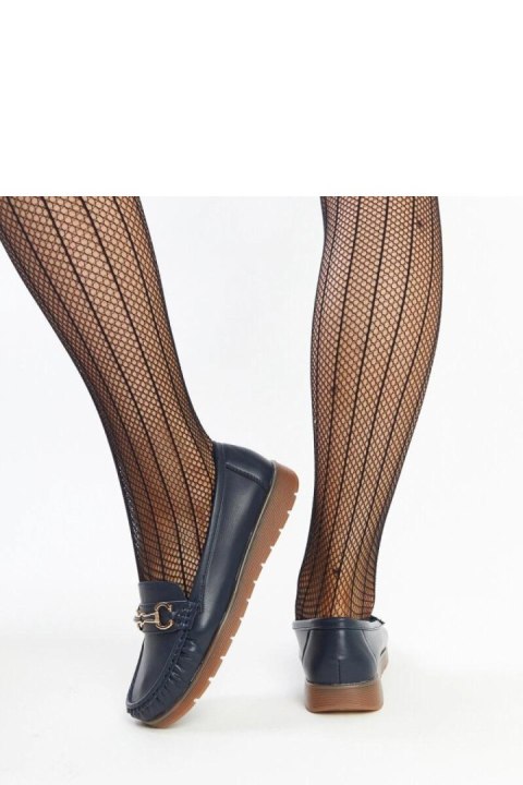 Granatowe mokasyny z klamerką Anisah - Solea