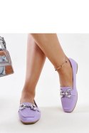 Fioletowe mokasyny z cyrkonową klamerką Mali - Solea