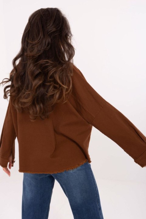 Koszula Damska Model IT-KS-FL5779.87 Brown - Rue Paris Koszula Damska Model IT-KS-FL5779.87 Brown - Rue Paris