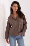 Koszula Damska Model IT-KS-FL5779.87 Dark Beige - Rue Paris Koszula Damska Model IT-KS-FL5779.87 Dark Beige - Rue Paris