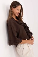 Koszula Damska Model MI-KS-92224.95 Dark Brown - Italy Moda Koszula Damska Model MI-KS-92224.95 Dark Brown - Italy Moda