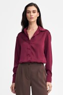 Satynowa koszula body K80 Bordo - Nife Satynowa koszula body K80 Bordo - Nife