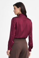 Satynowa koszula body K80 Bordo - Nife Satynowa koszula body K80 Bordo - Nife