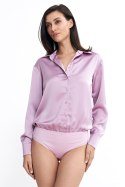 Satynowa koszula body K80 Pink - Nife Satynowa koszula body K80 Pink - Nife