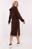 Sukienka Komplet Model IT-KMPL-9719.64 Dark Brown - Rue Paris Sukienka Komplet Model IT-KMPL-9719.64 Dark Brown - Rue Paris