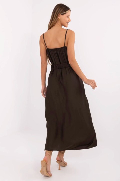 Sukienka Model MI-SK-A6401.00 Dark Brown - Italy Moda Sukienka Model MI-SK-A6401.00 Dark Brown - Italy Moda