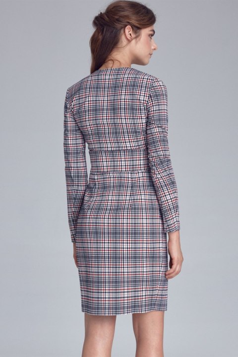 Sukienka Model S132 Krata/Pepitko - Nife Sukienka Model S132 Krata/Pepitko - Nife