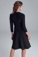 Sukienka zapinana na napy S123 Black - Nife Sukienka zapinana na napy S123 Black - Nife