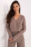 Sweter Damski Model IT-SW-98300.69 Dark Beige - Italy Moda Sweter Damski Model IT-SW-98300.69 Dark Beige - Italy Moda
