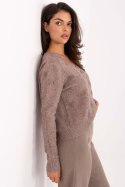 Sweter Damski Model IT-SW-98300.69 Dark Beige - Italy Moda Sweter Damski Model IT-SW-98300.69 Dark Beige - Italy Moda
