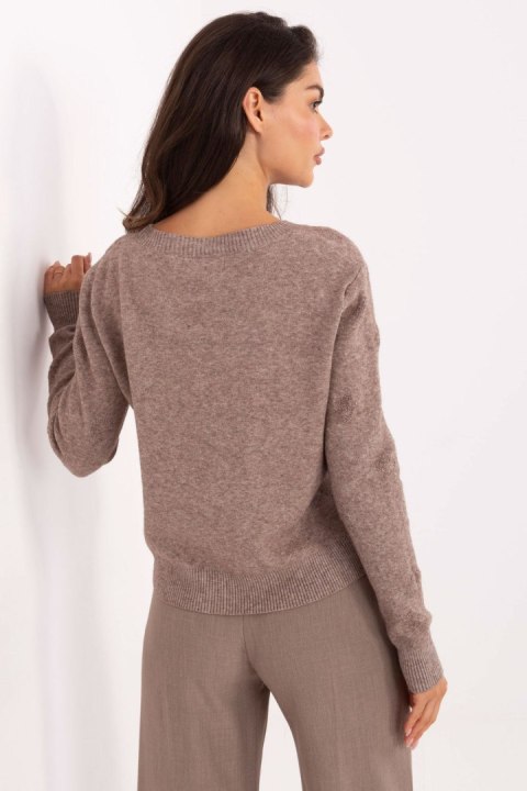 Sweter Damski Model IT-SW-98300.69 Dark Beige - Italy Moda Sweter Damski Model IT-SW-98300.69 Dark Beige - Italy Moda
