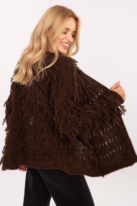 Sweter Kardigan Model MI-SW-1308.21 Brown - Rue Paris Sweter Kardigan Model MI-SW-1308.21 Brown - Rue Paris