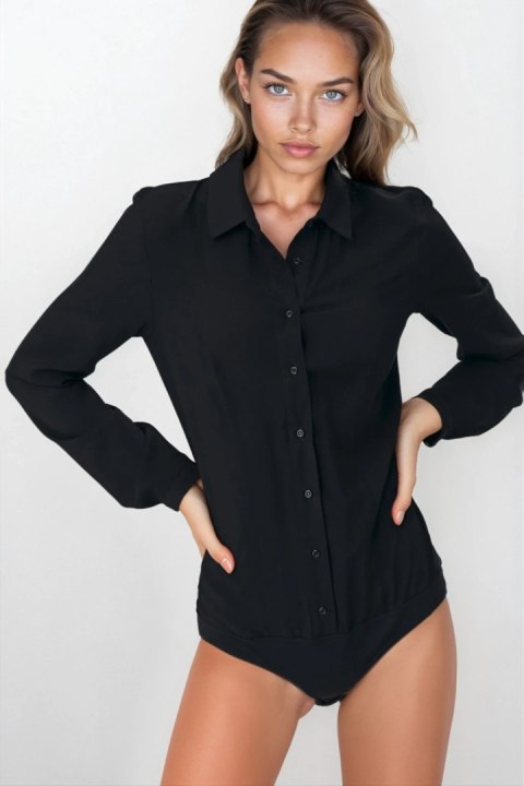 Czarna koszula body B164 Black - Nife Czarna koszula body B164 Black - Nife