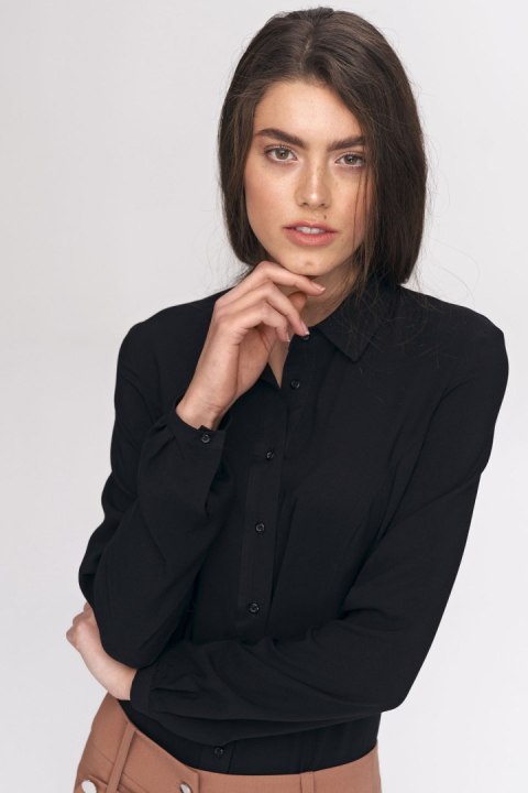Czarna koszula body B164 Black - Nife Czarna koszula body B164 Black - Nife