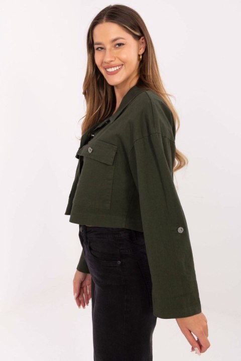 Kurtka Damska Model IT-KR-FL7029.72 Khaki - Rue Paris Kurtka Damska Model IT-KR-FL7029.72 Khaki - Rue Paris