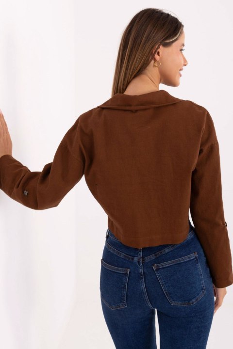 Kurtka Damska Model IT-KR-FL7029.72 Light Brown - Rue Paris Kurtka Damska Model IT-KR-FL7029.72 Light Brown - Rue Paris