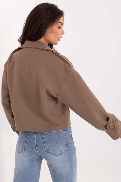 Płaszcz Damski Model IT-KR-A9558.62 Drak Beige - Rue Paris Płaszcz Damski Model IT-KR-A9558.62 Drak Beige - Rue Paris