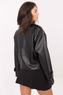 Płaszcz Damski Model IT-KR-FL9558.60 Black - Rue Paris Płaszcz Damski Model IT-KR-FL9558.60 Black - Rue Paris