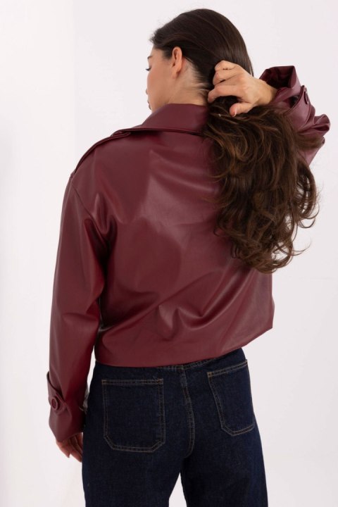Płaszcz Damski Model IT-KR-FL9558.60 Bordo - Rue Paris Płaszcz Damski Model IT-KR-FL9558.60 Bordo - Rue Paris