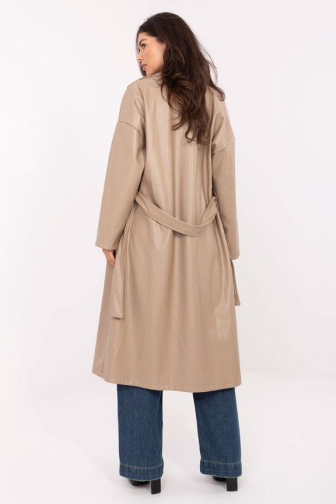 Płaszcz Damski Model IT-PL-A8393.81 Beige - Rue Paris Płaszcz Damski Model IT-PL-A8393.81 Beige - Rue Paris