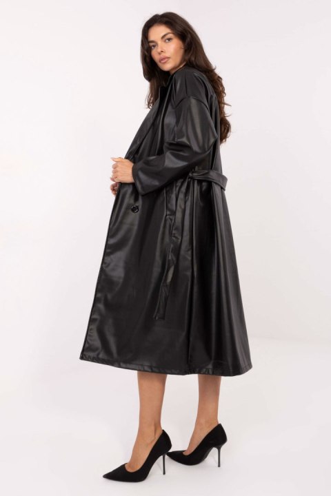 Płaszcz Damski Model IT-PL-A8393.81 Black - Rue Paris Płaszcz Damski Model IT-PL-A8393.81 Black - Rue Paris