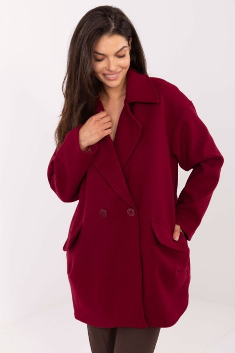 Płaszcz Damski Model IT-PL-A9582.86 Bordo - Rue Paris