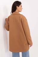Płaszcz Damski Model IT-PL-A9582.86 Camel - Rue Paris Płaszcz Damski Model IT-PL-A9582.86 Camel - Rue Paris