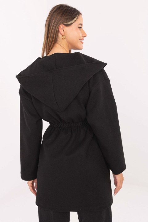 Płaszcz Damski Model IT-PL-A9587.00 Black - Rue Paris Płaszcz Damski Model IT-PL-A9587.00 Black - Rue Paris