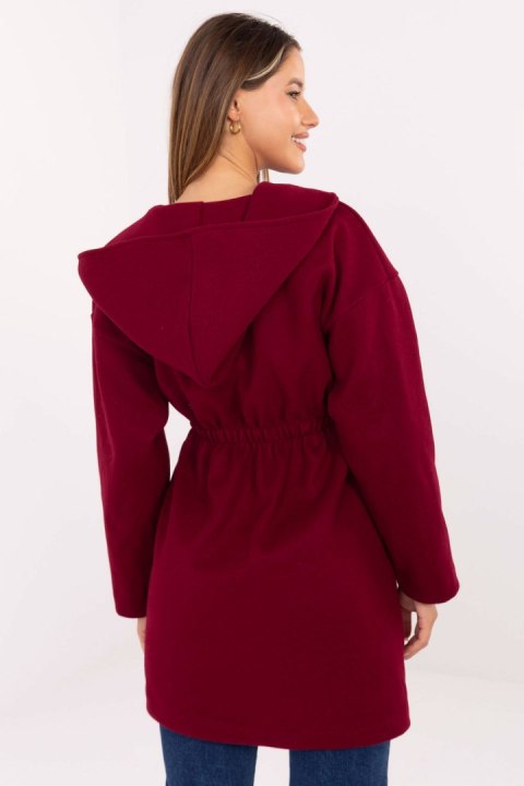Płaszcz Damski Model IT-PL-A9587.00 Bordo - Rue Paris Płaszcz Damski Model IT-PL-A9587.00 Bordo - Rue Paris