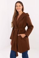 Płaszcz Damski Model IT-PL-A9587.00 Brown - Rue Paris Płaszcz Damski Model IT-PL-A9587.00 Brown - Rue Paris