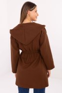 Płaszcz Damski Model IT-PL-A9587.00 Brown - Rue Paris Płaszcz Damski Model IT-PL-A9587.00 Brown - Rue Paris