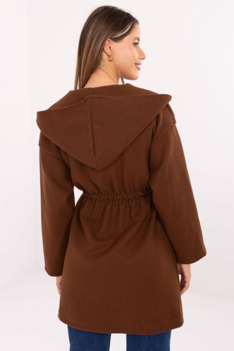 Płaszcz Damski Model IT-PL-A9587.00 Brown - Rue Paris Płaszcz Damski Model IT-PL-A9587.00 Brown - Rue Paris
