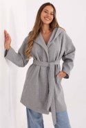 Płaszcz Damski Model IT-PL-A9587.00 Grey - Rue Paris Płaszcz Damski Model IT-PL-A9587.00 Grey - Rue Paris
