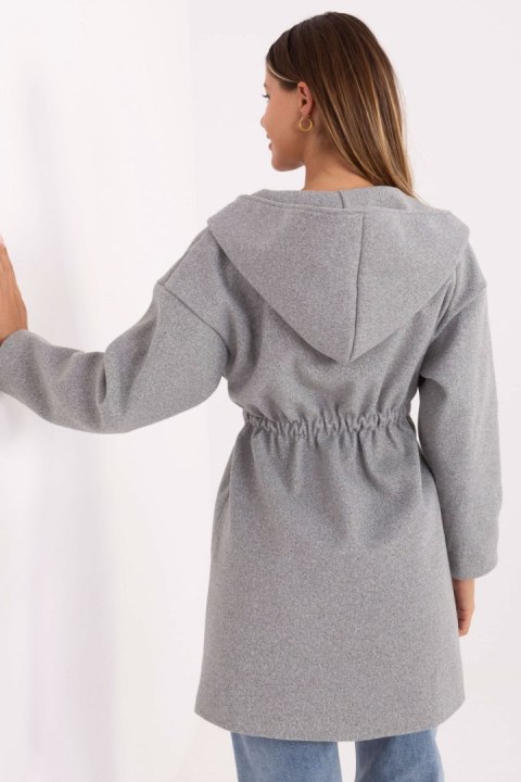 Płaszcz Damski Model IT-PL-A9587.00 Grey - Rue Paris Płaszcz Damski Model IT-PL-A9587.00 Grey - Rue Paris