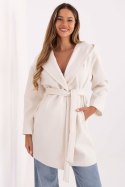 Płaszcz Damski Model IT-PL-A9587.00 White - Rue Paris Płaszcz Damski Model IT-PL-A9587.00 White - Rue Paris