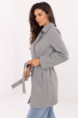 Płaszcz Damski Model IT-PL-A9590.85 White/Grey - Rue Paris