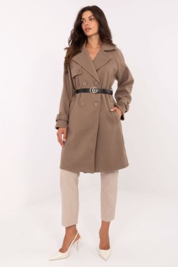 Płaszcz Damski Model IT-PL-FL5712.84 Dark Beige - Rue Paris