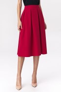 Spódnica Rozkloszowana czerwona spódnica midi SP74 Red - Nife Spódnica Rozkloszowana czerwona spódnica midi SP74 Red - Nife