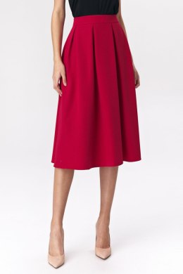 Spódnica Rozkloszowana czerwona spódnica midi SP74 Red - Nife