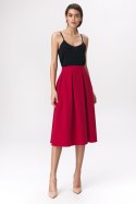 Spódnica Rozkloszowana czerwona spódnica midi SP74 Red - Nife Spódnica Rozkloszowana czerwona spódnica midi SP74 Red - Nife